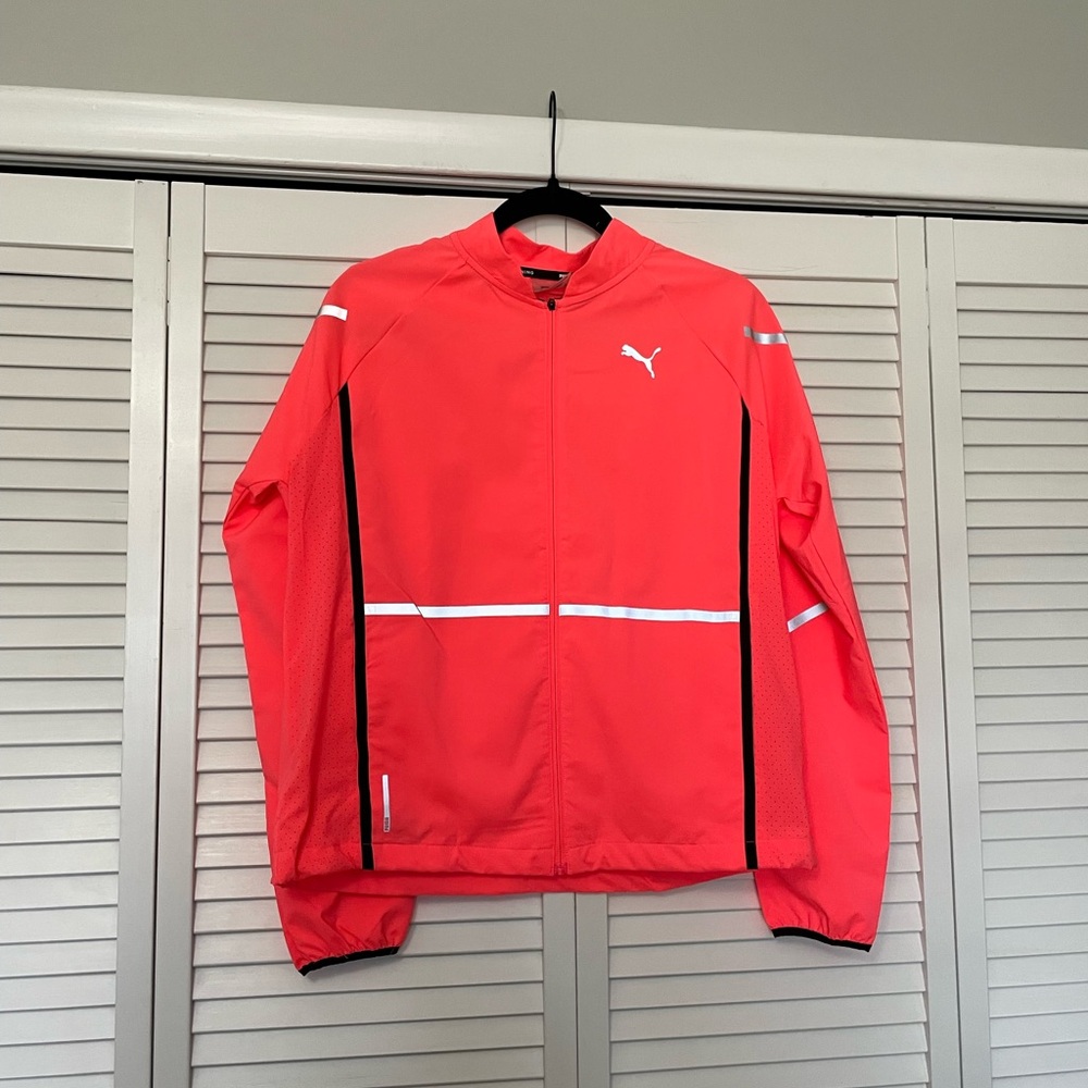 Puma Bright Pink Windbreaker with Reflective Stripe